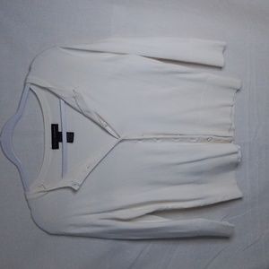 Grace Elements white button front top